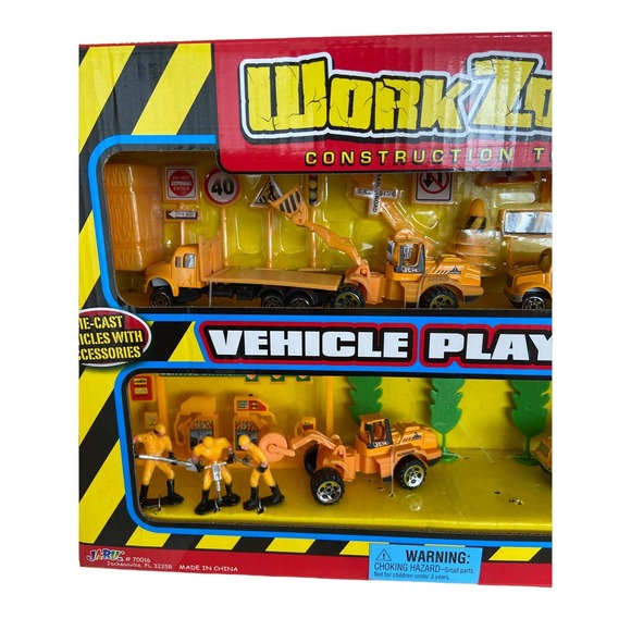 JA-RU inc. Work Zone Construction Toys 31 Pieces Vehicle Play Set NEW In Box - Picture 3 of 4